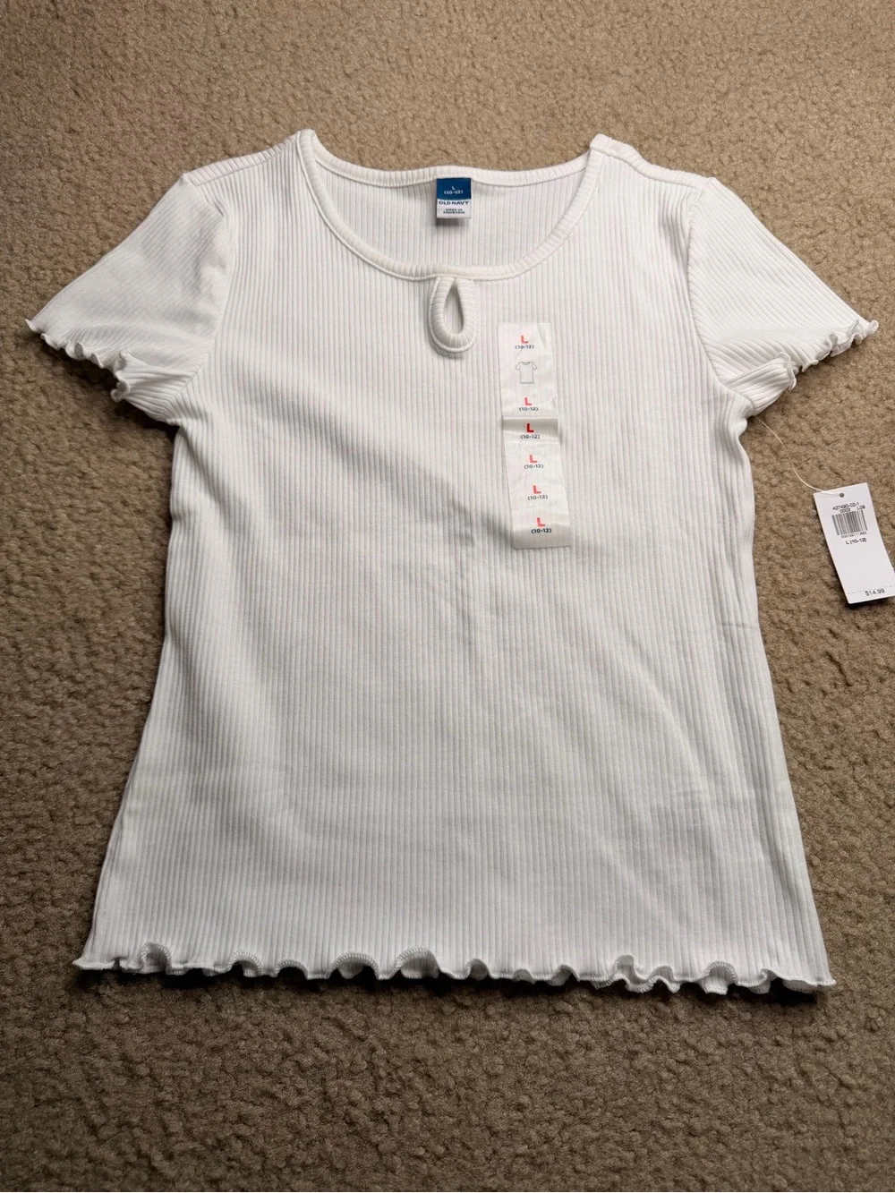 Old Navy Girls White Top Large